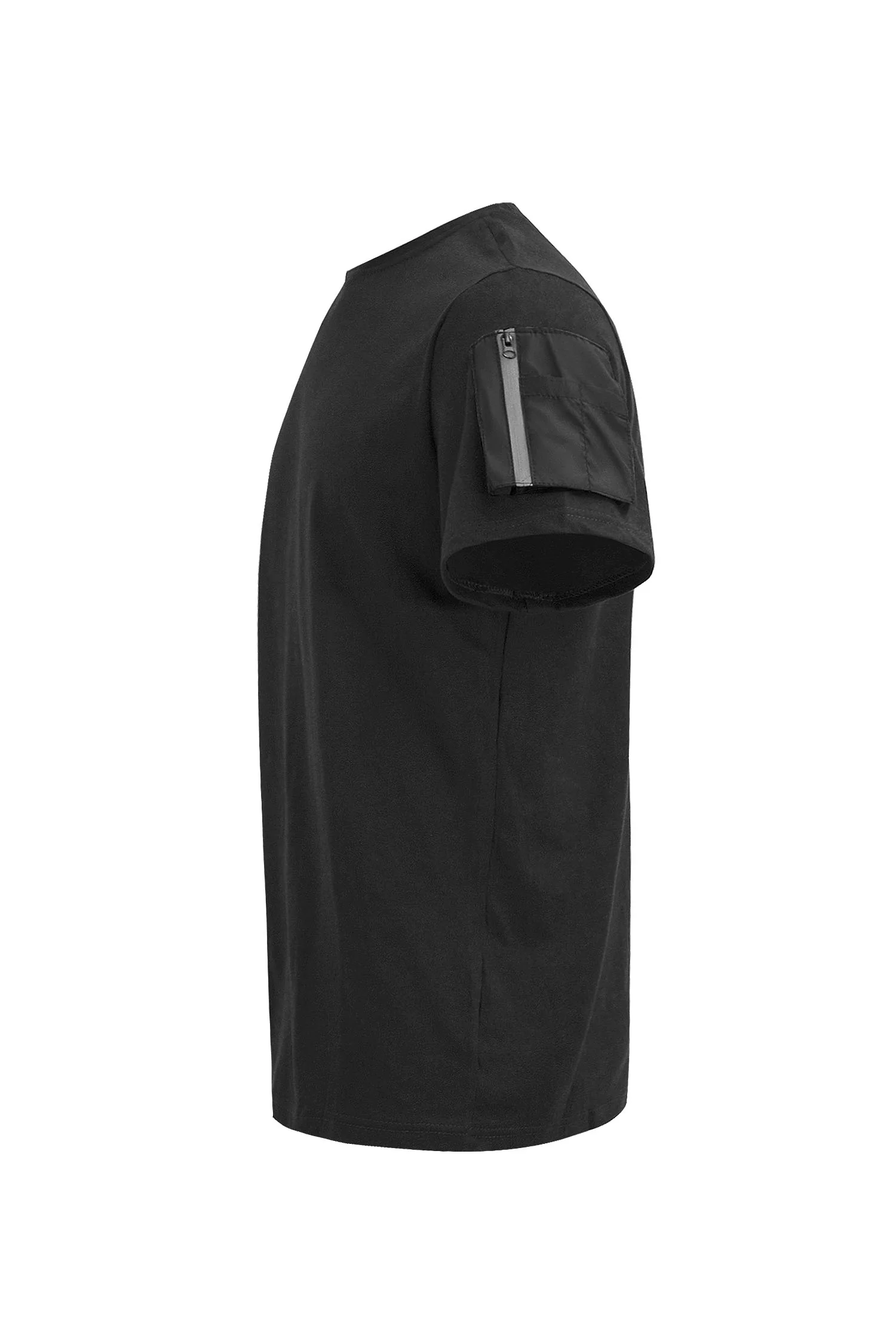 Men's Essential Sleeve Zipper Pocket Cotton T-Shirt - Image 11