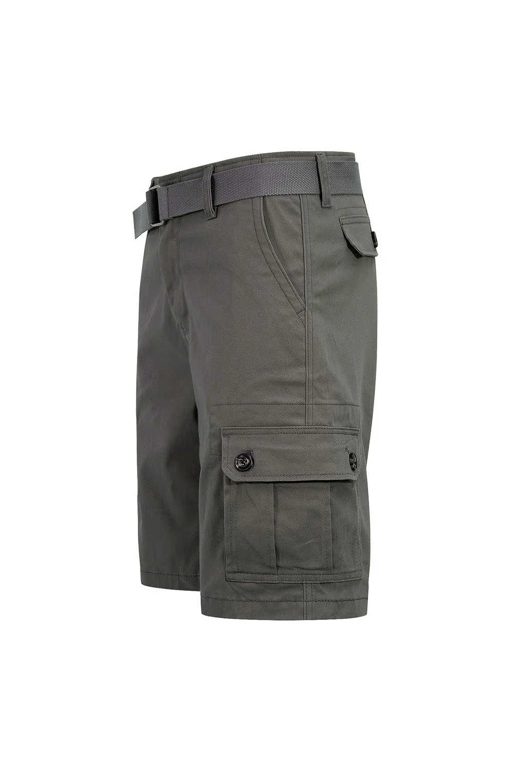 Men's Essential Solid Belted Cargo Shorts - Image 11