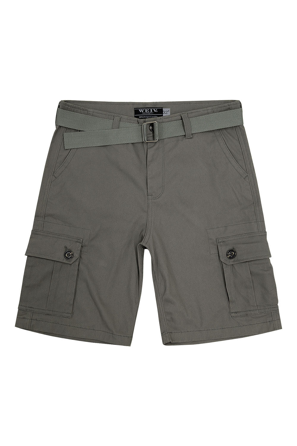 Men's Essential Solid Belted Cargo Shorts - Image 14