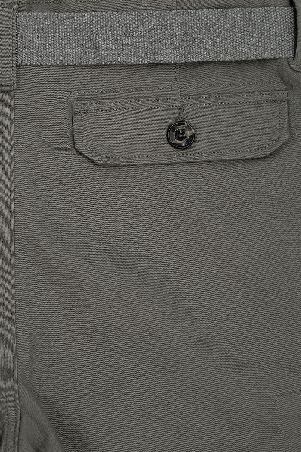 Men's Essential Solid Belted Cargo Shorts - Image 18
