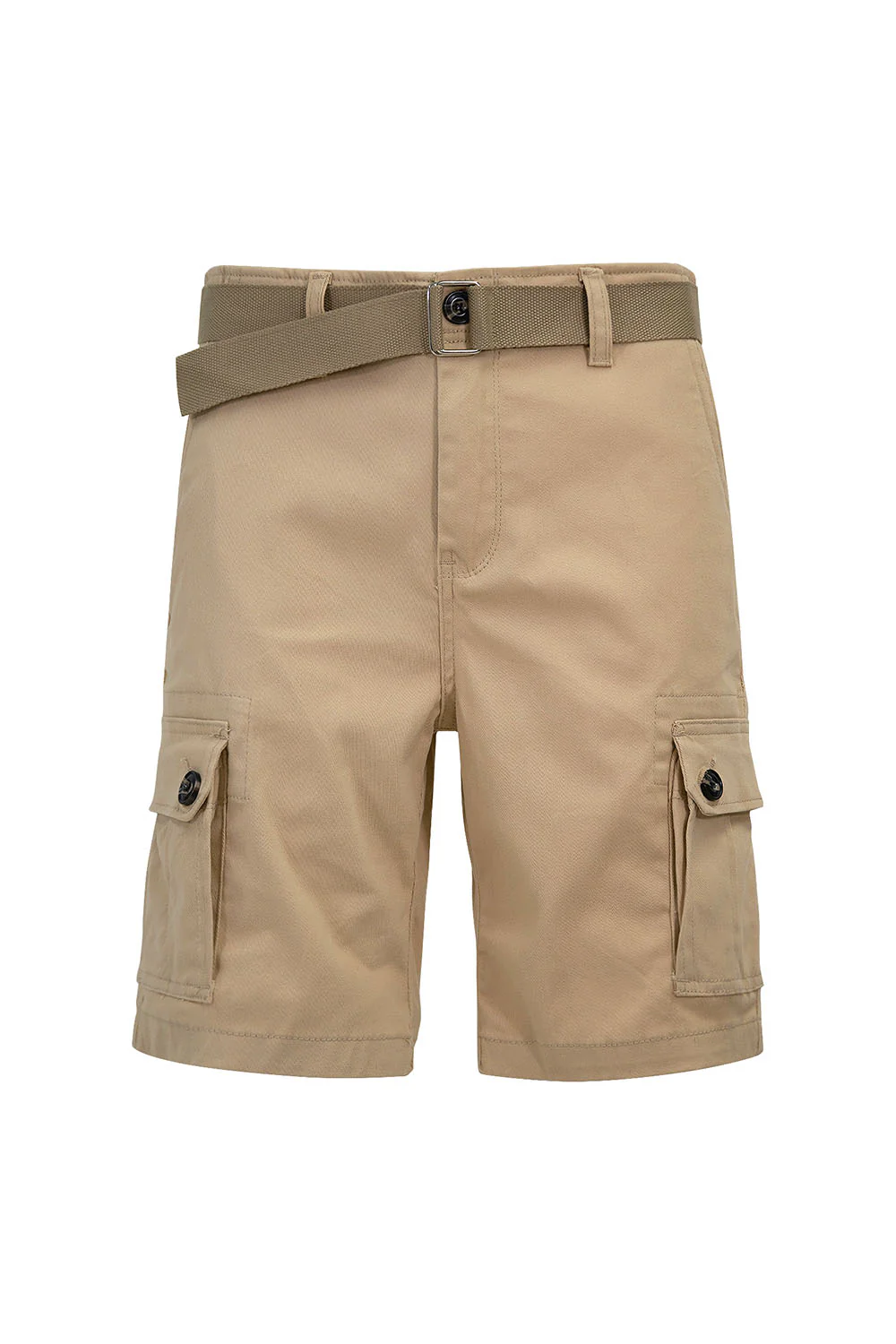 Men's Essential Solid Belted Cargo Shorts - Image 19