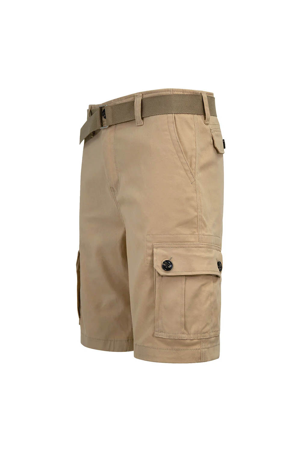 Men's Essential Solid Belted Cargo Shorts - Image 20