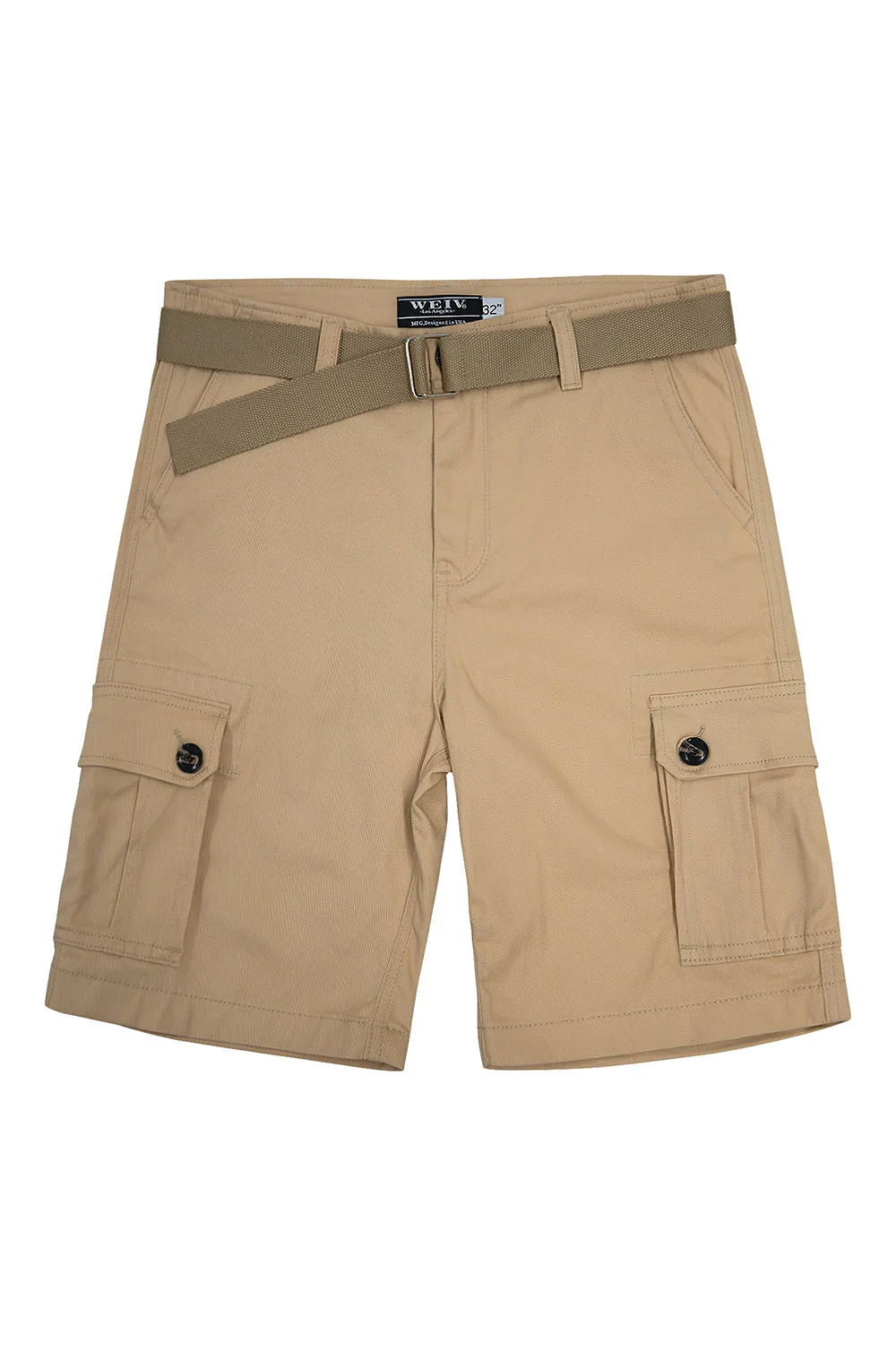 Men's Essential Solid Belted Cargo Shorts - Image 23