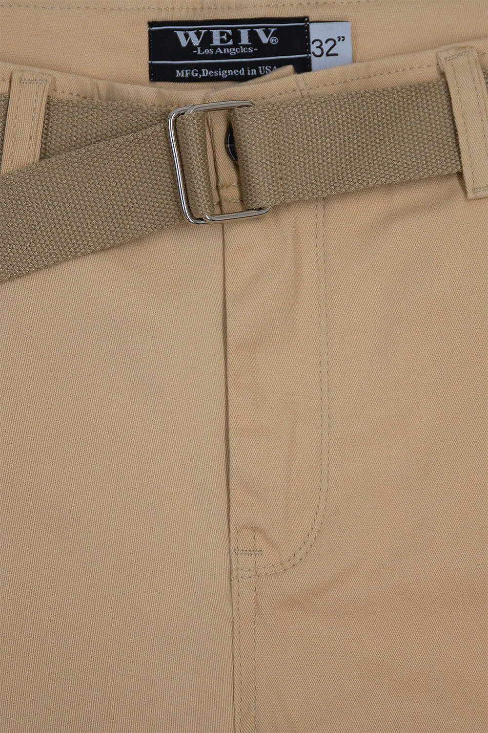 Men's Essential Solid Belted Cargo Shorts - Image 25