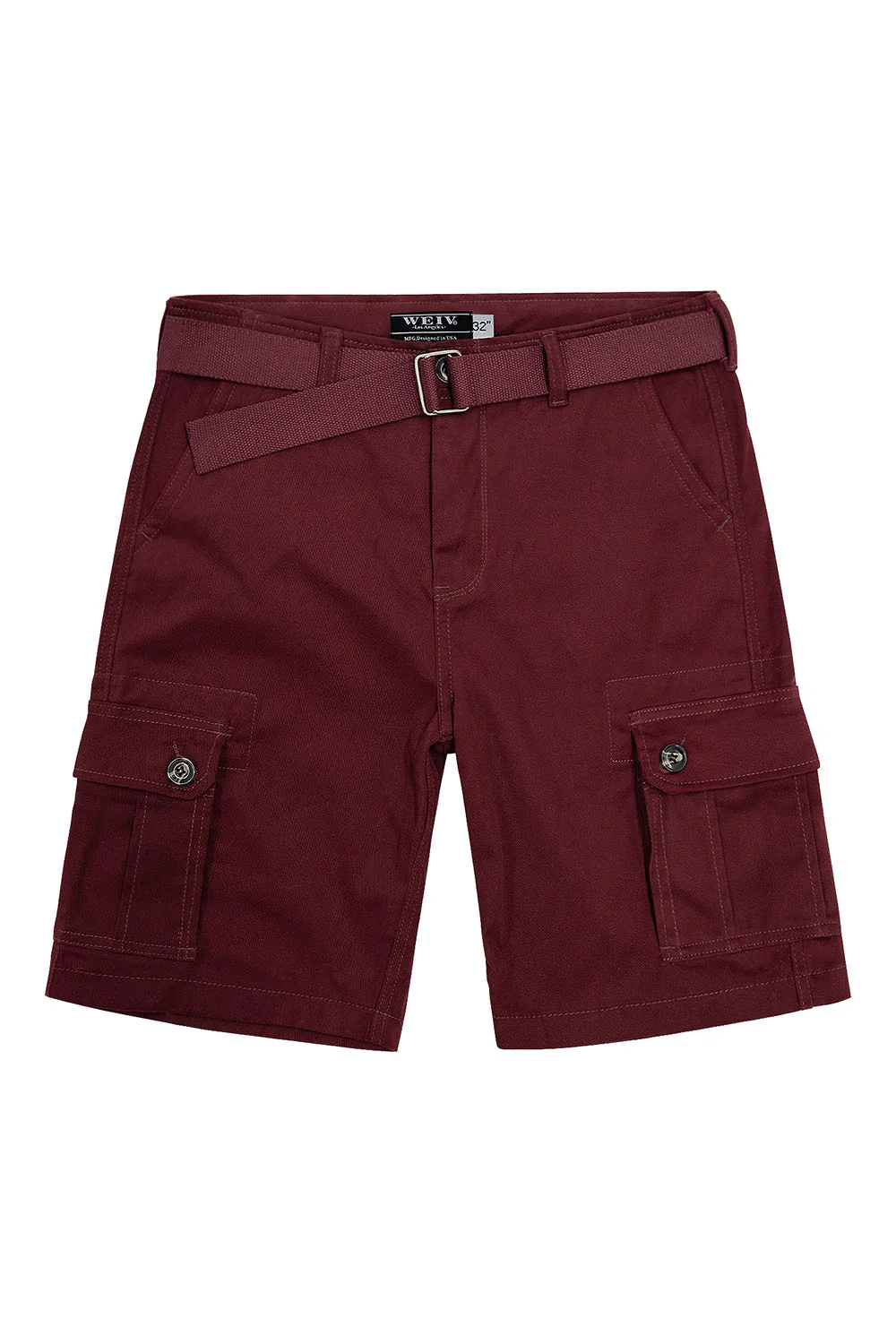 Men's Essential Solid Belted Cargo Shorts - Image 32