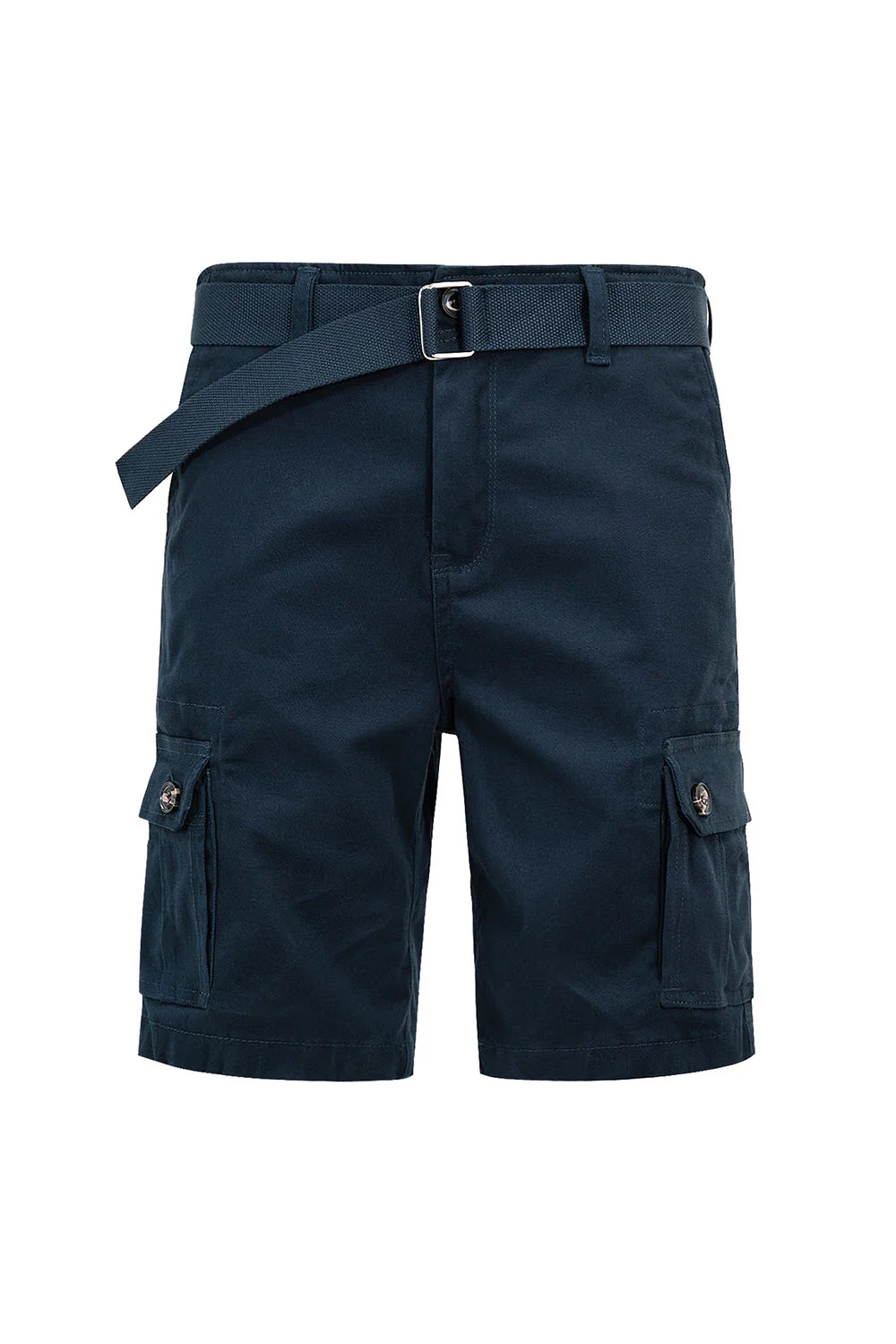 Men's Essential Solid Belted Cargo Shorts - Image 37