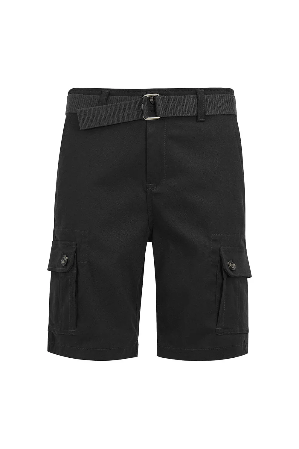 Men's Essential Solid Belted Cargo Shorts - Image 46