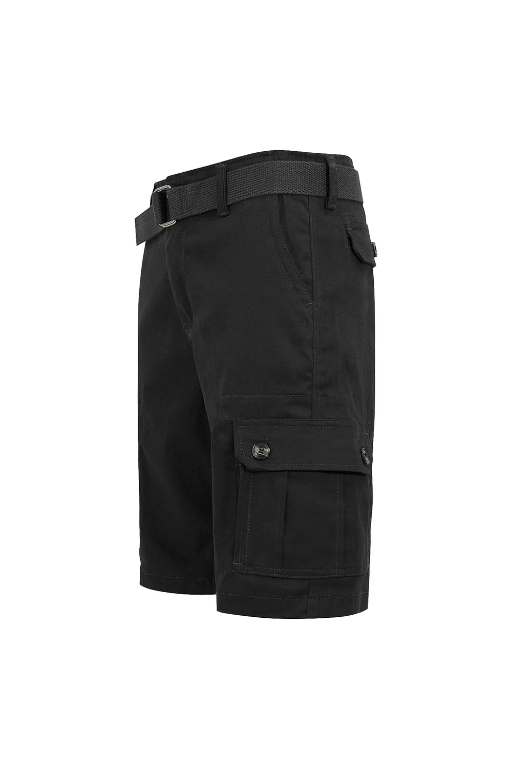 Men's Essential Solid Belted Cargo Shorts - Image 47