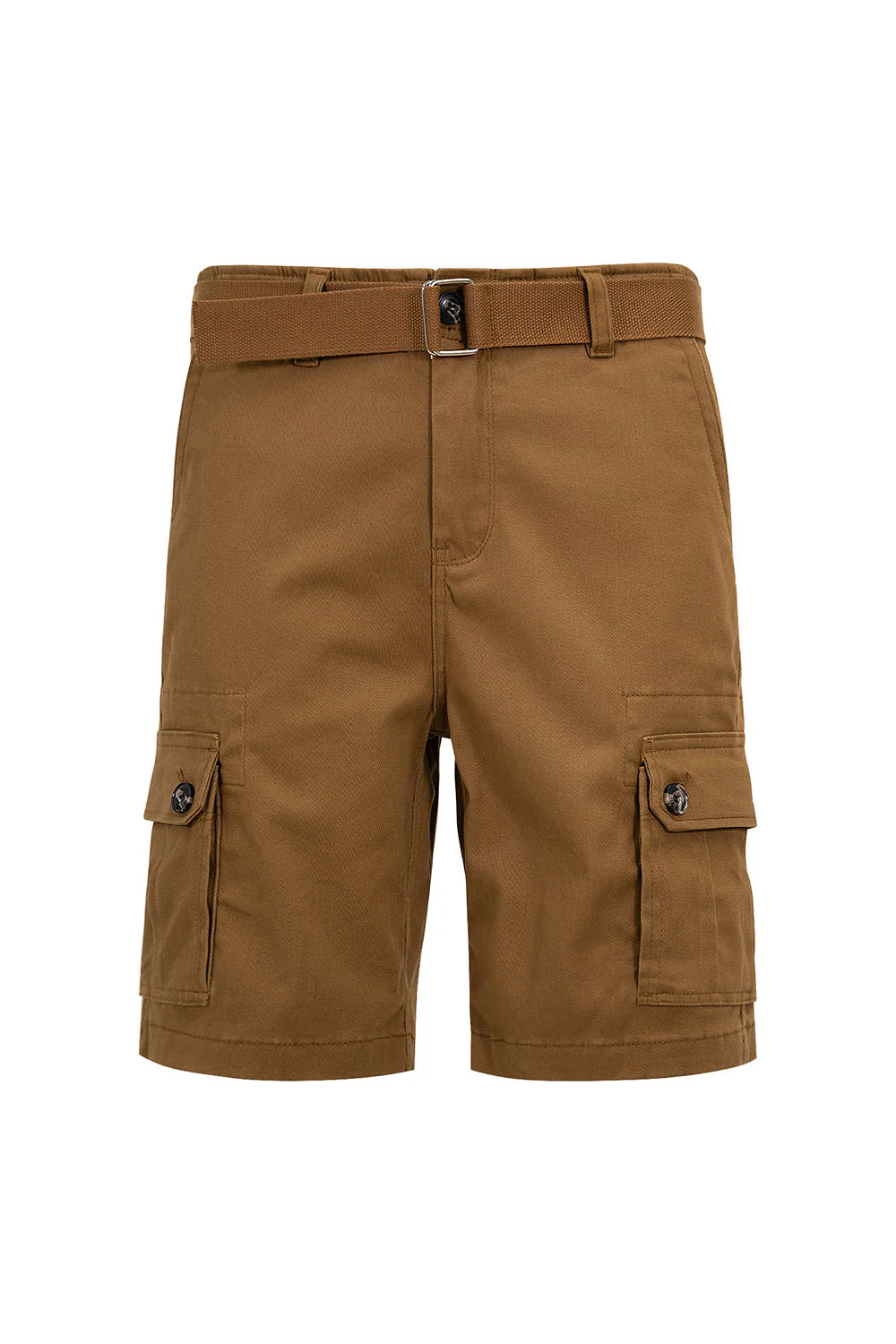 Men's Essential Solid Belted Cargo Shorts - Image 55