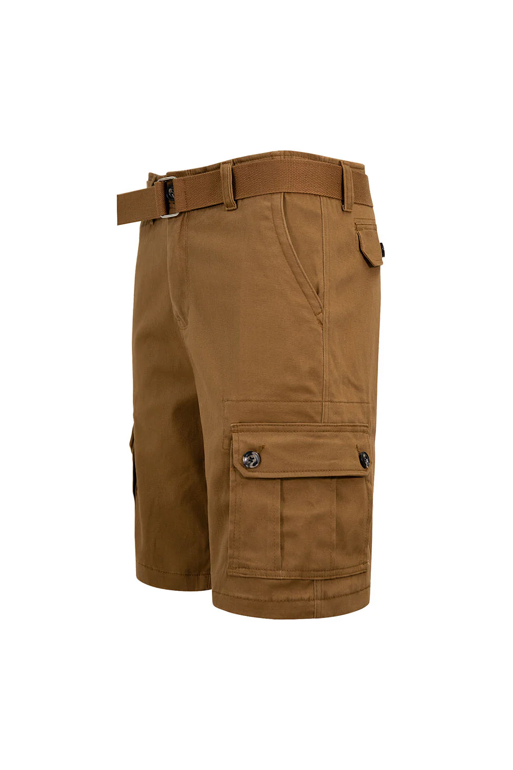 Men's Essential Solid Belted Cargo Shorts - Image 56