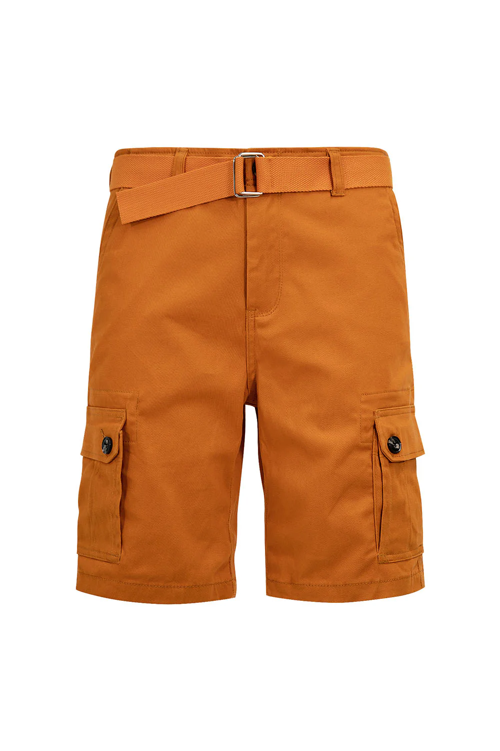 Men's Essential Solid Belted Cargo Shorts - Image 63