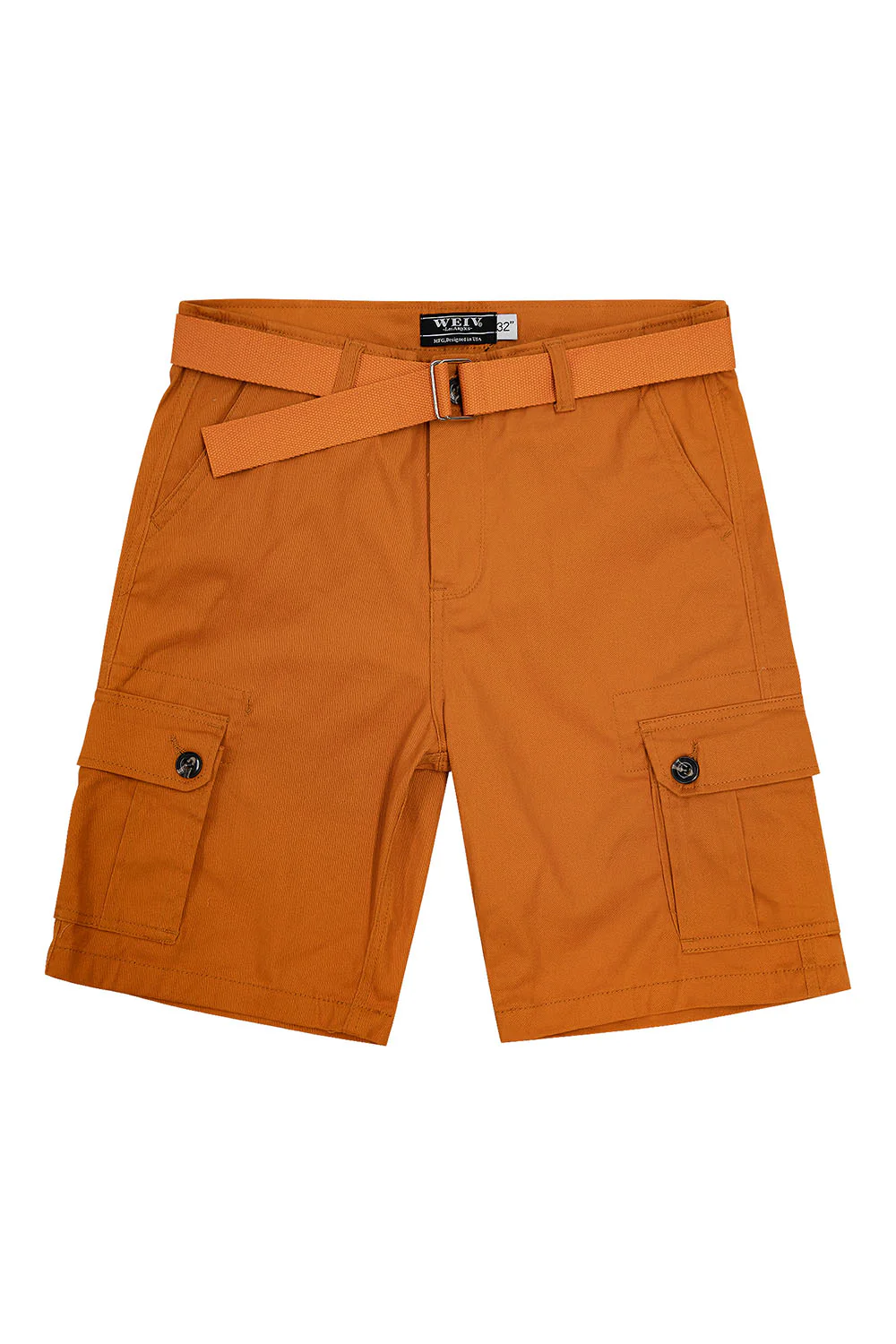 Men's Essential Solid Belted Cargo Shorts - Image 67