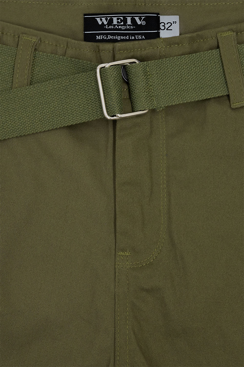 Men's Essential Solid Belted Cargo Shorts - Image 7