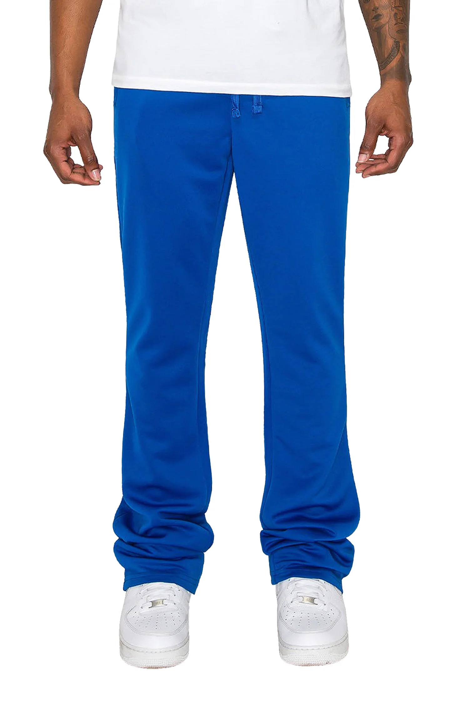Men's Essential Solid Flare Stacked Track Pants - Image 2