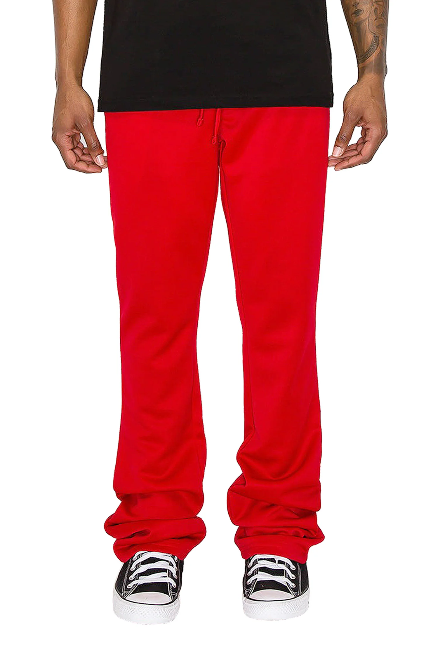 Men's Essential Solid Flare Stacked Track Pants - Image 8