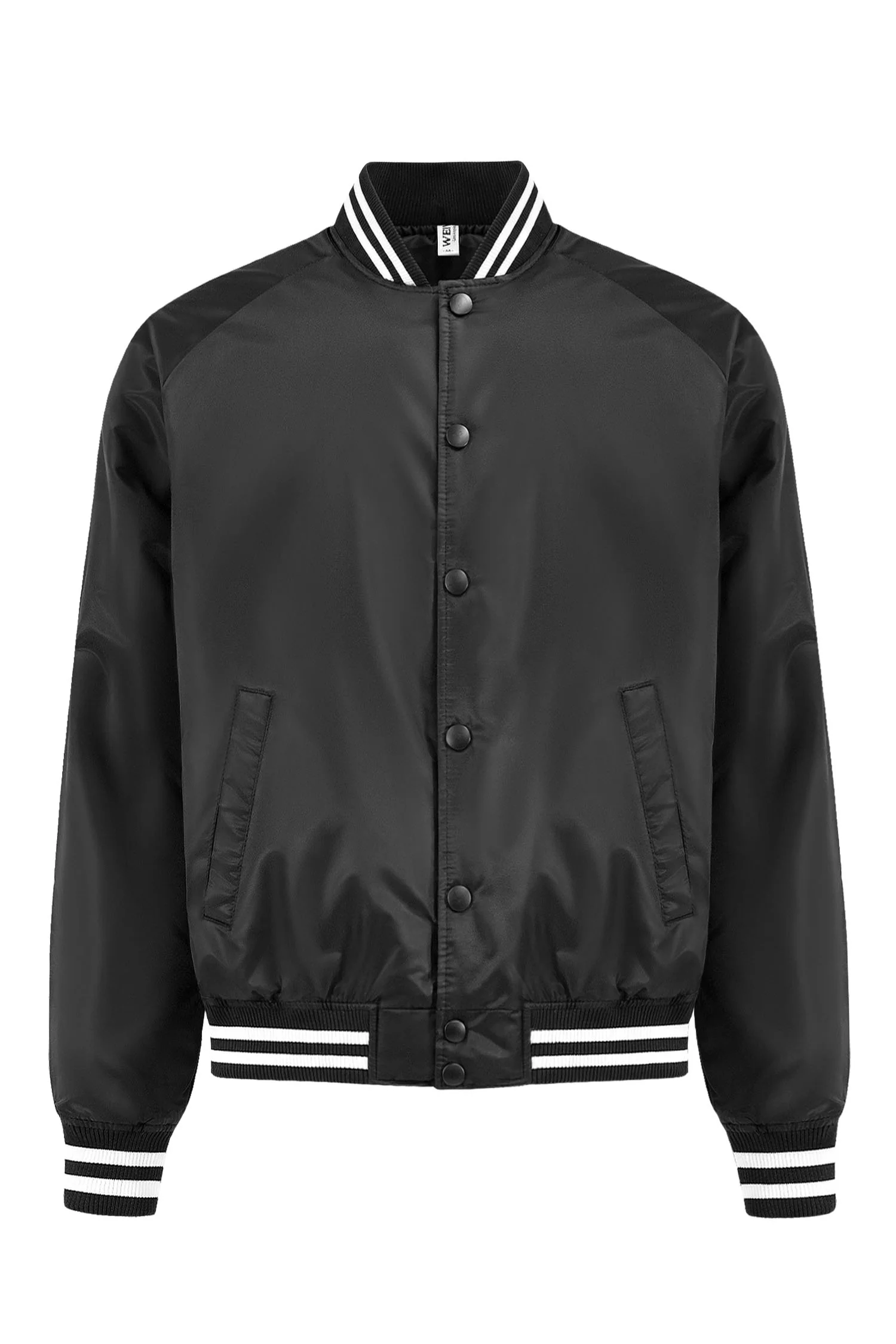 Men's Essential Solid Snap Button Varsity Jacket - Image 10