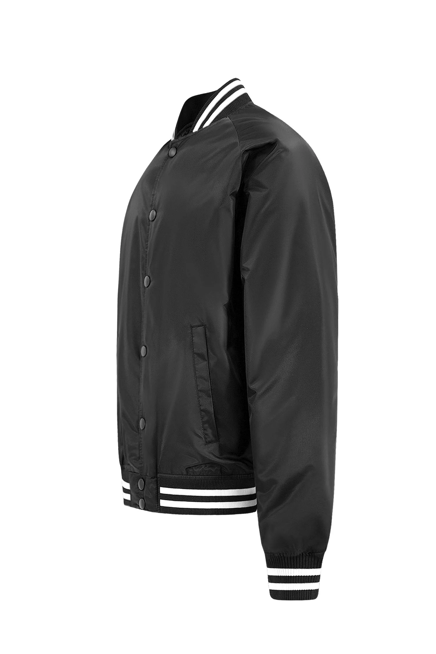 Men's Essential Solid Snap Button Varsity Jacket - Image 11