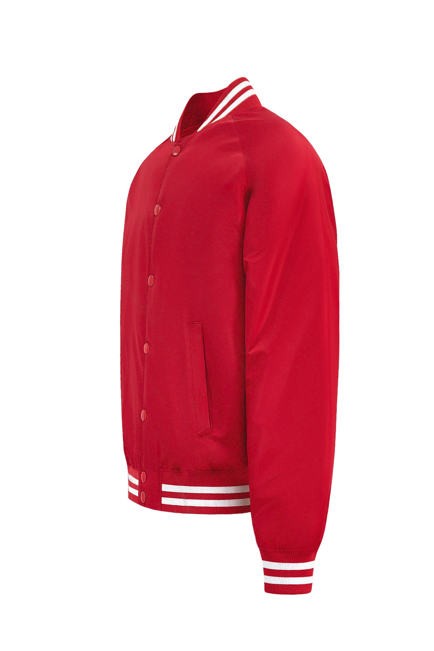 Men's Essential Solid Snap Button Varsity Jacket - Image 14