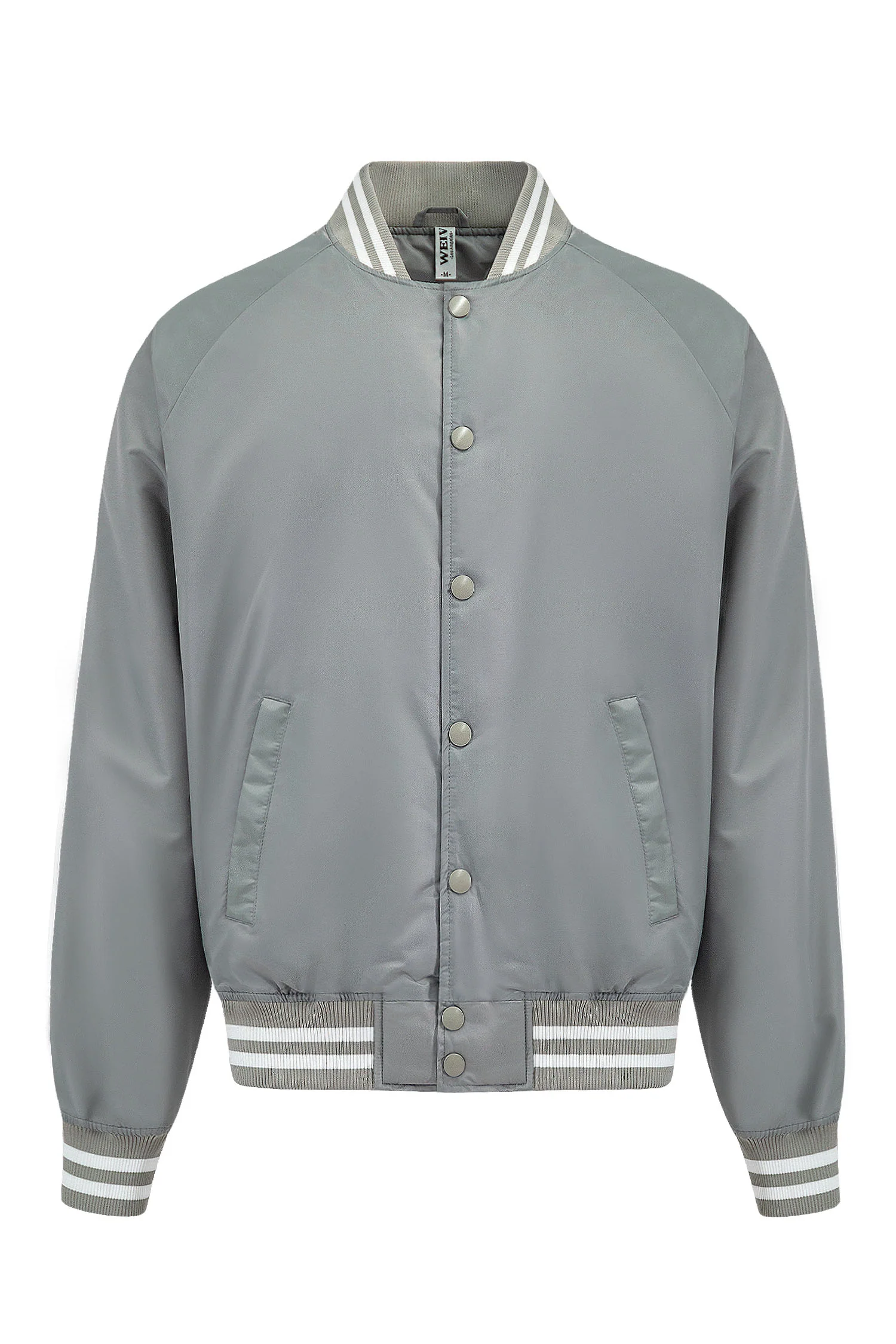Men's Essential Solid Snap Button Varsity Jacket - Image 16