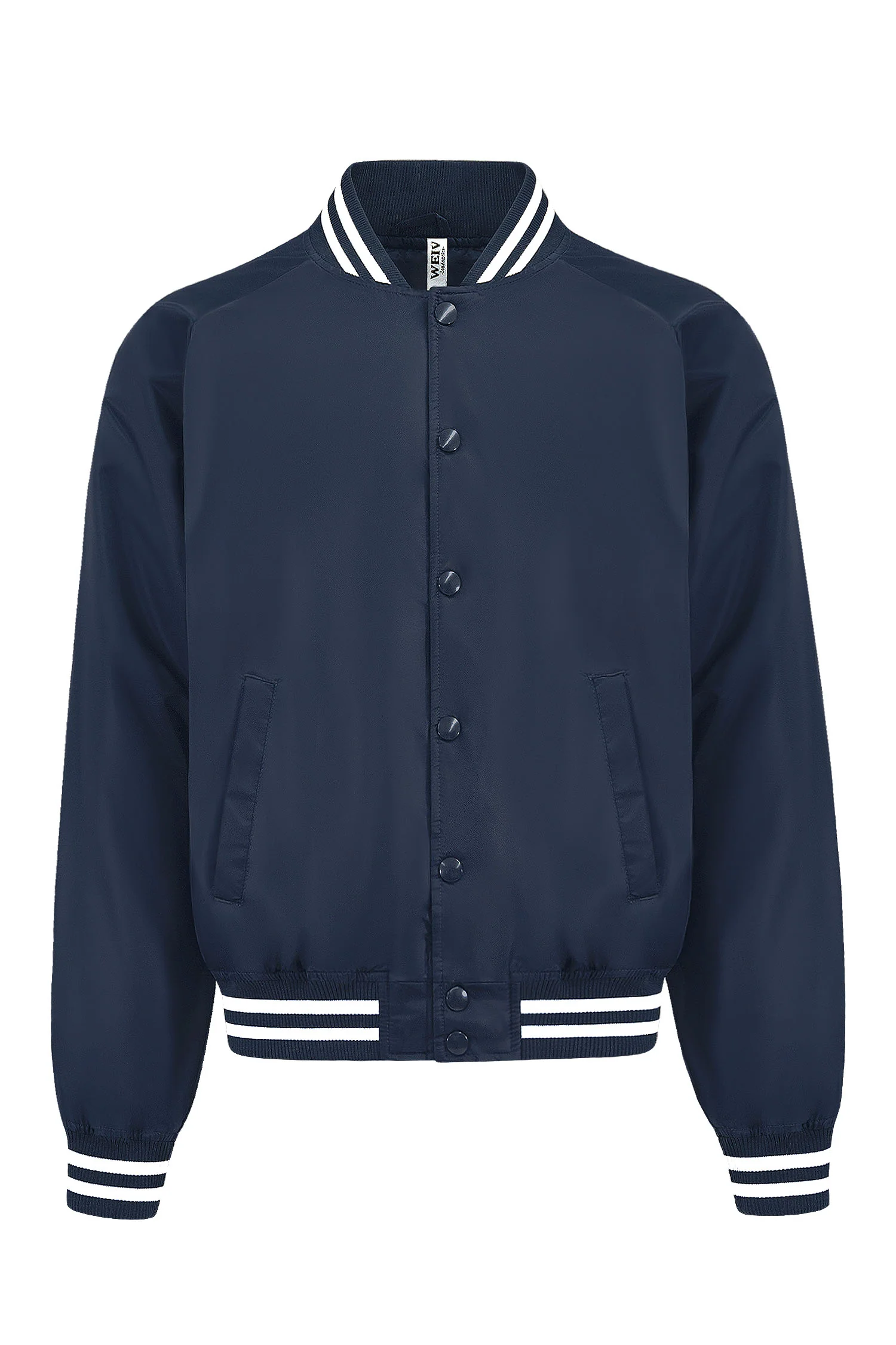 Men's Essential Solid Snap Button Varsity Jacket - Image 4