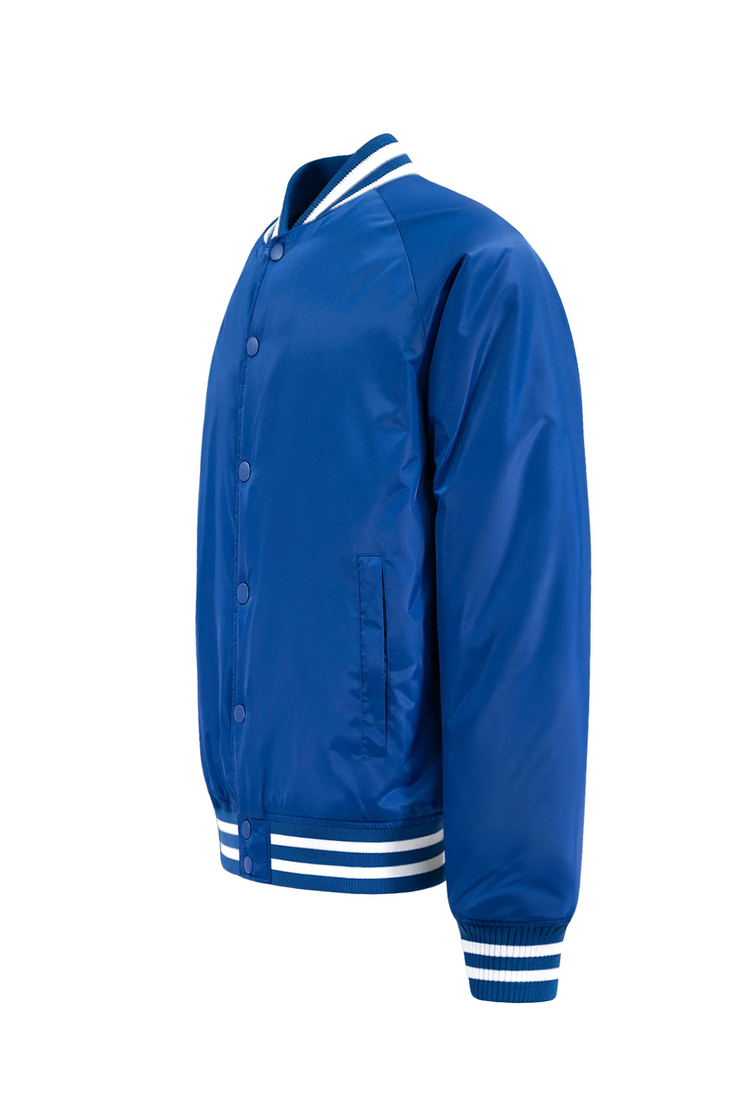 Men's Essential Solid Snap Button Varsity Jacket - Image 8