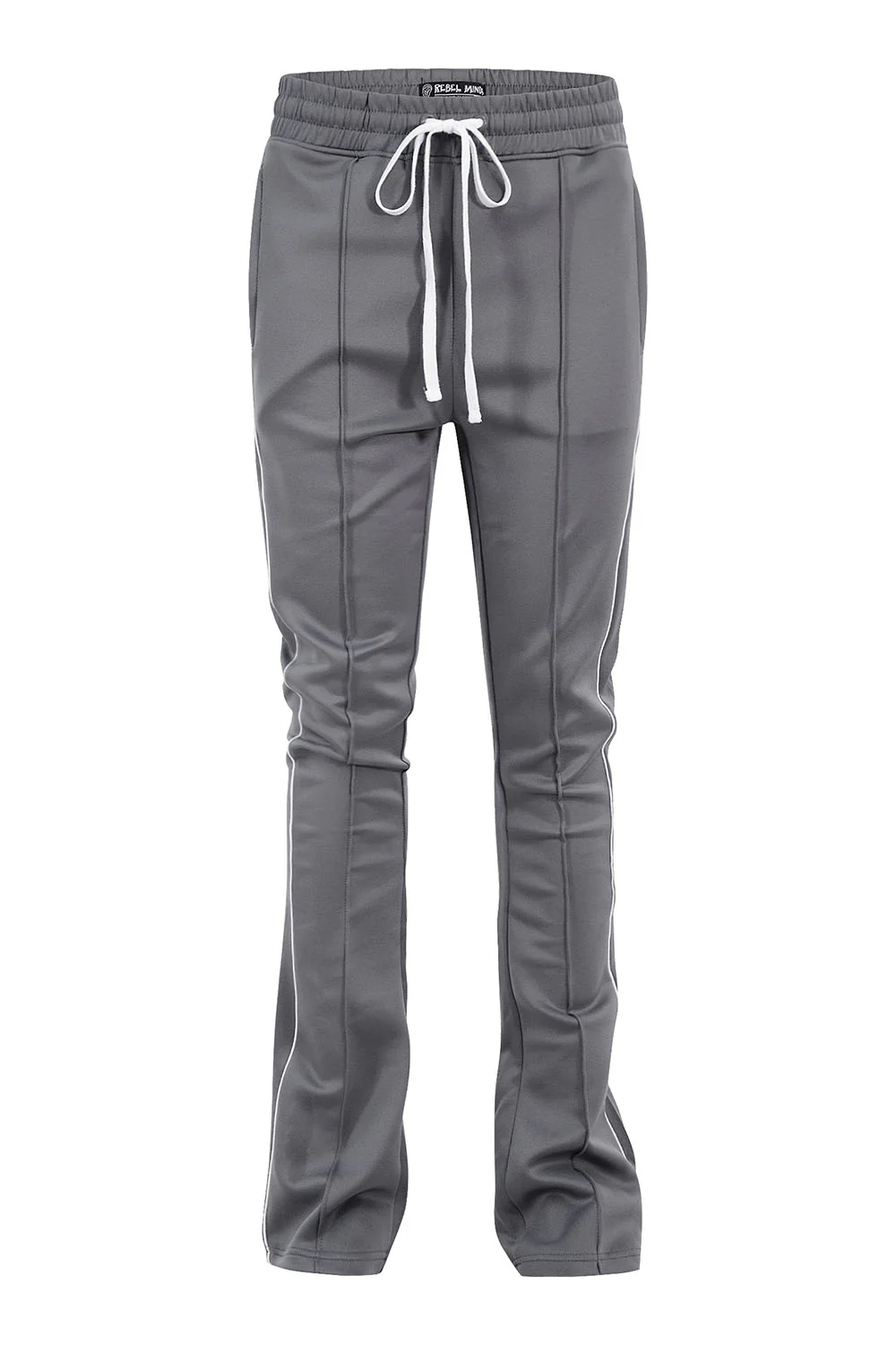 Men's Essential Solid Stacked Fit Flared Track Pants - Image 2