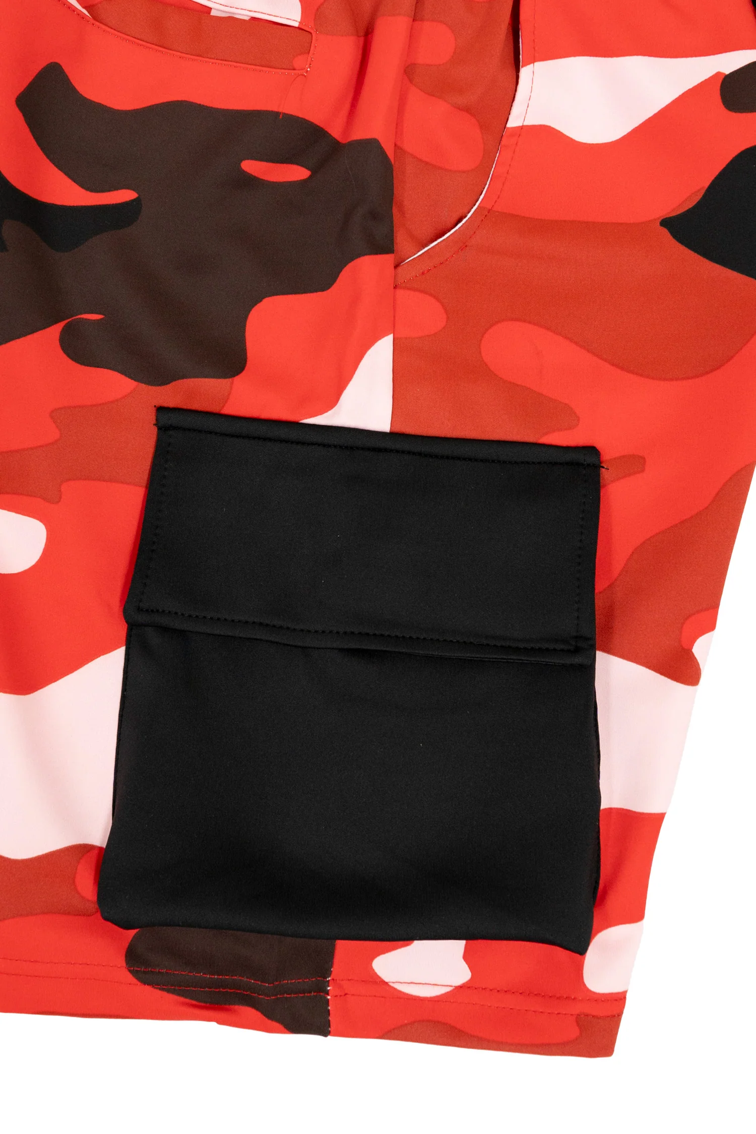 Men's Full Camo Sweat Cargo Shorts - Image 32