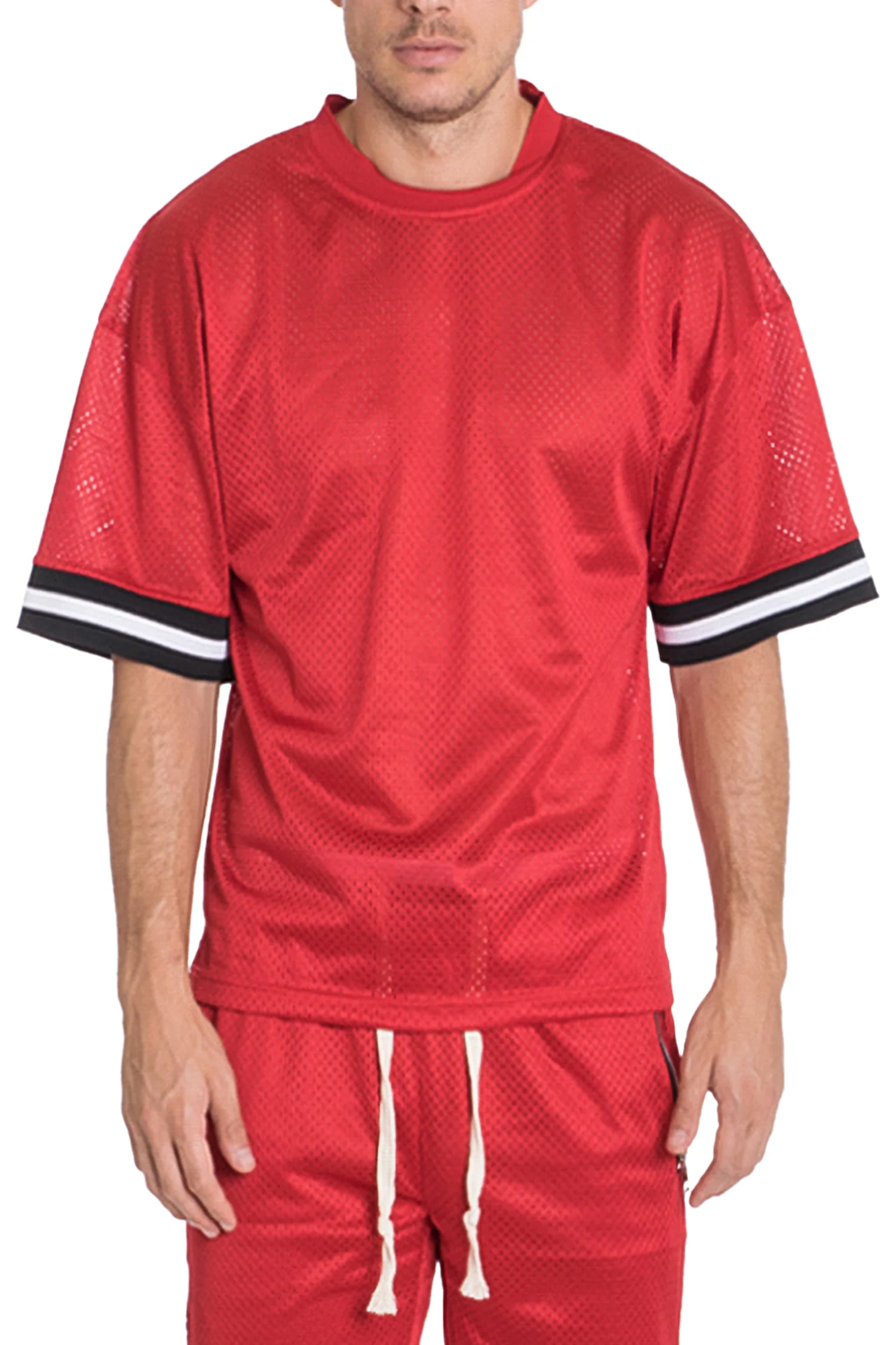 Men's Full Mesh Sleeve Tape Jersey T-Shirts - Image 5
