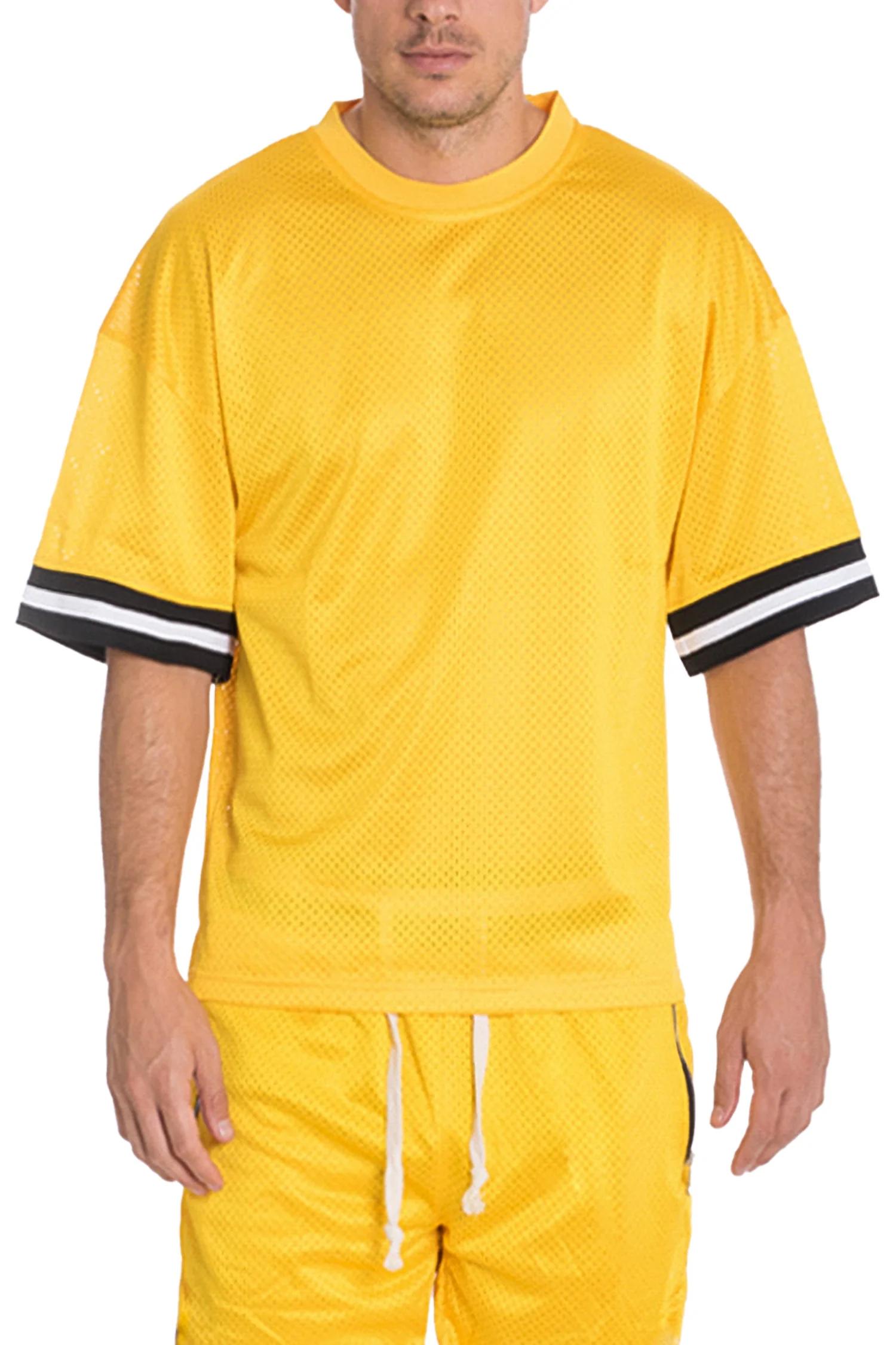 Men's Full Mesh Sleeve Tape Jersey T-Shirts - Image 7