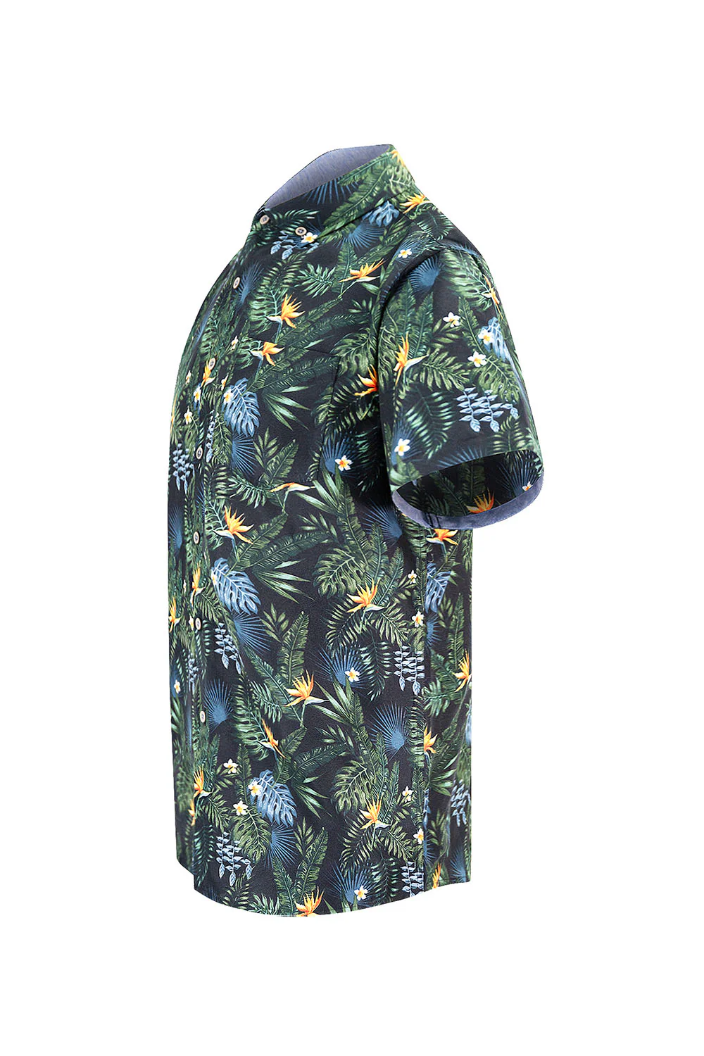 Men's Jungle Floral Print Button Down Short Sleeve Shirts - Image 2
