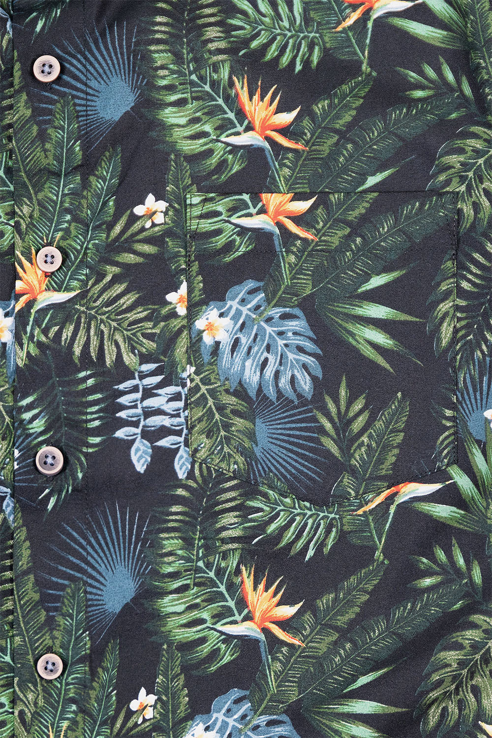 Men's Jungle Floral Print Button Down Short Sleeve Shirts - Image 4