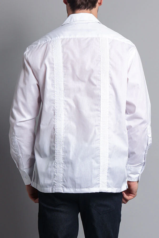 Men's Long Sleeve Cuban Style Guayabera Shirt - Image 19