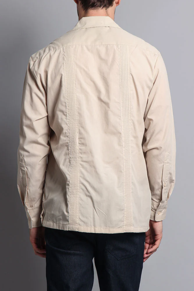 Men's Long Sleeve Cuban Style Guayabera Shirt - Image 5