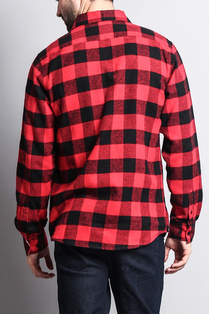 Men's Long Sleeve Woven Flannel Shirt - Image 10