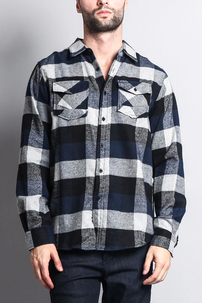Men's Long Sleeve Woven Flannel Shirt - Image 12