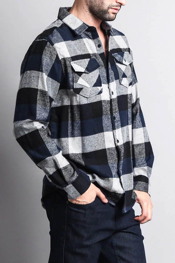 Men's Long Sleeve Woven Flannel Shirt - Image 14