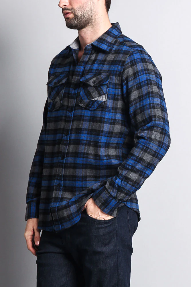 Men's Long Sleeve Woven Flannel Shirt - Image 22