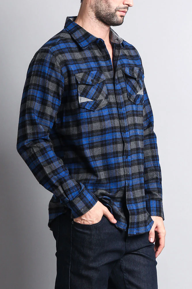 Men's Long Sleeve Woven Flannel Shirt - Image 23