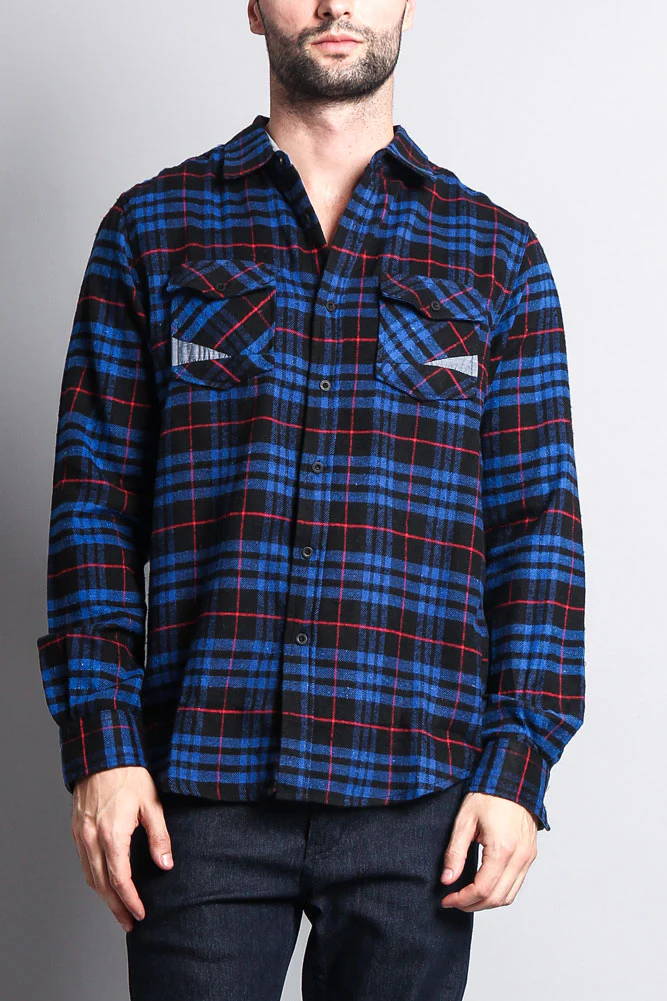 Men's Long Sleeve Woven Flannel Shirt - Image 26