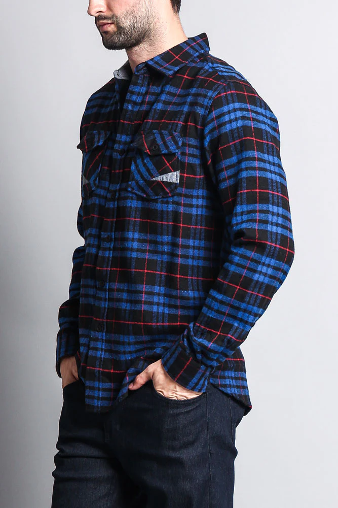 Men's Long Sleeve Woven Flannel Shirt - Image 27
