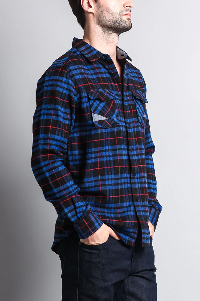 Men's Long Sleeve Woven Flannel Shirt - Image 28