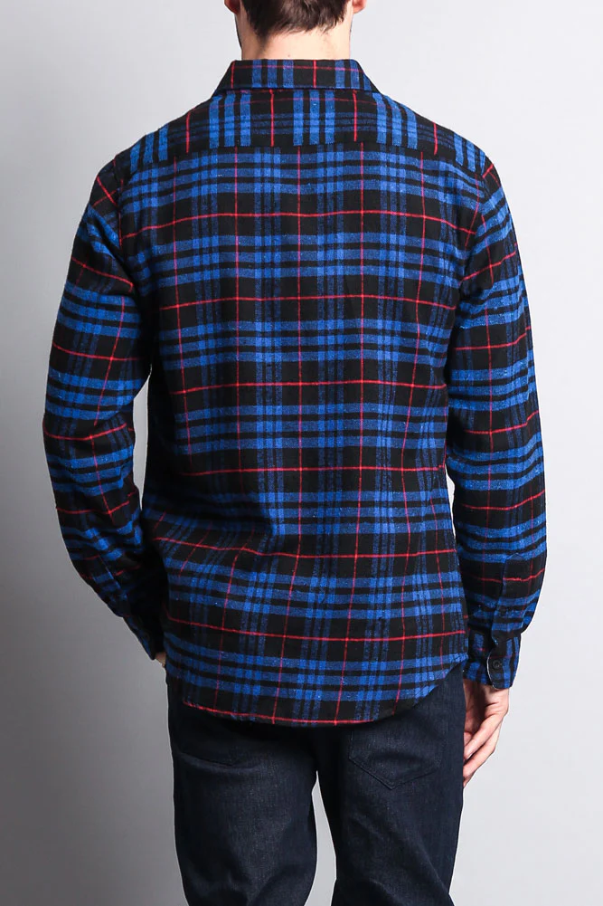 Men's Long Sleeve Woven Flannel Shirt - Image 29
