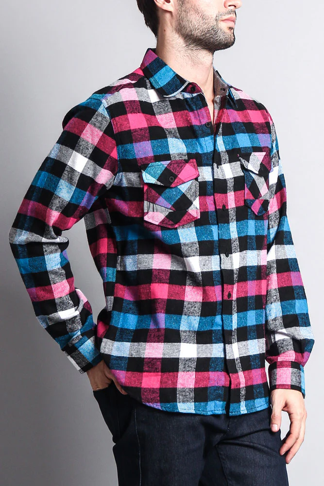 Men's Long Sleeve Woven Flannel Shirt - Image 5