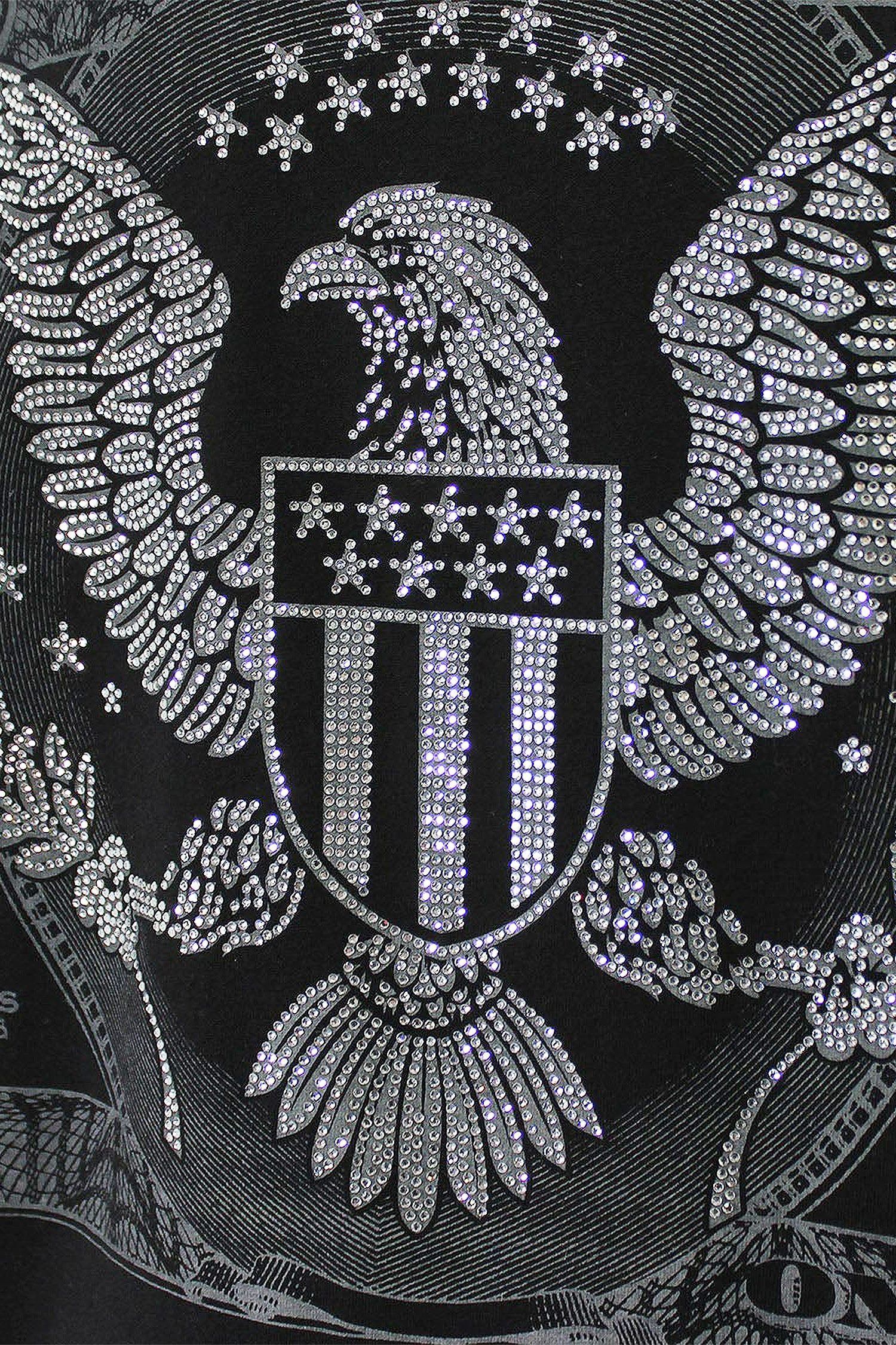 Men's Money Print Rhinestone Graphic T-Shirt - Image 4