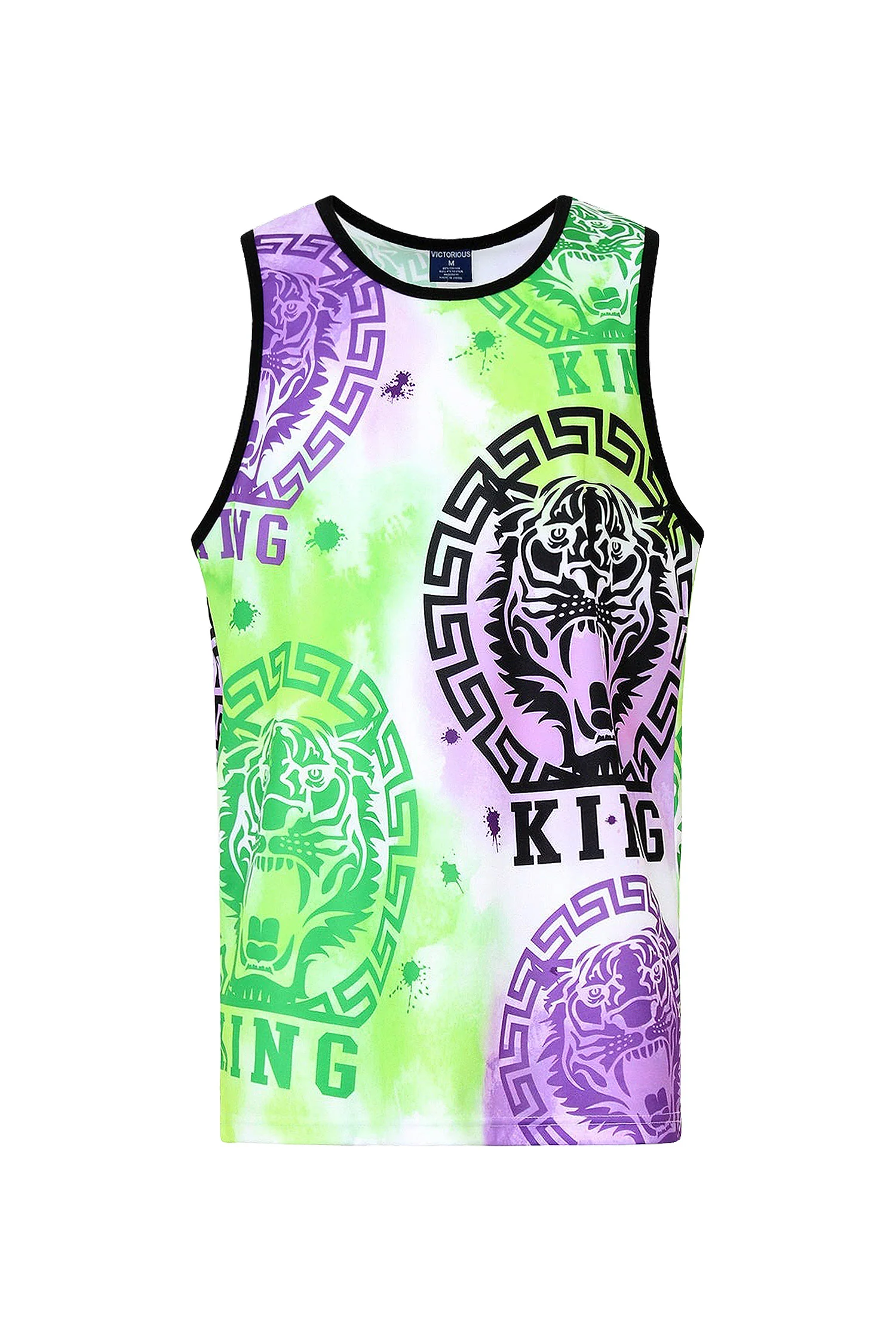 Men's Multicolor King Tiger Tank Top - Image 8