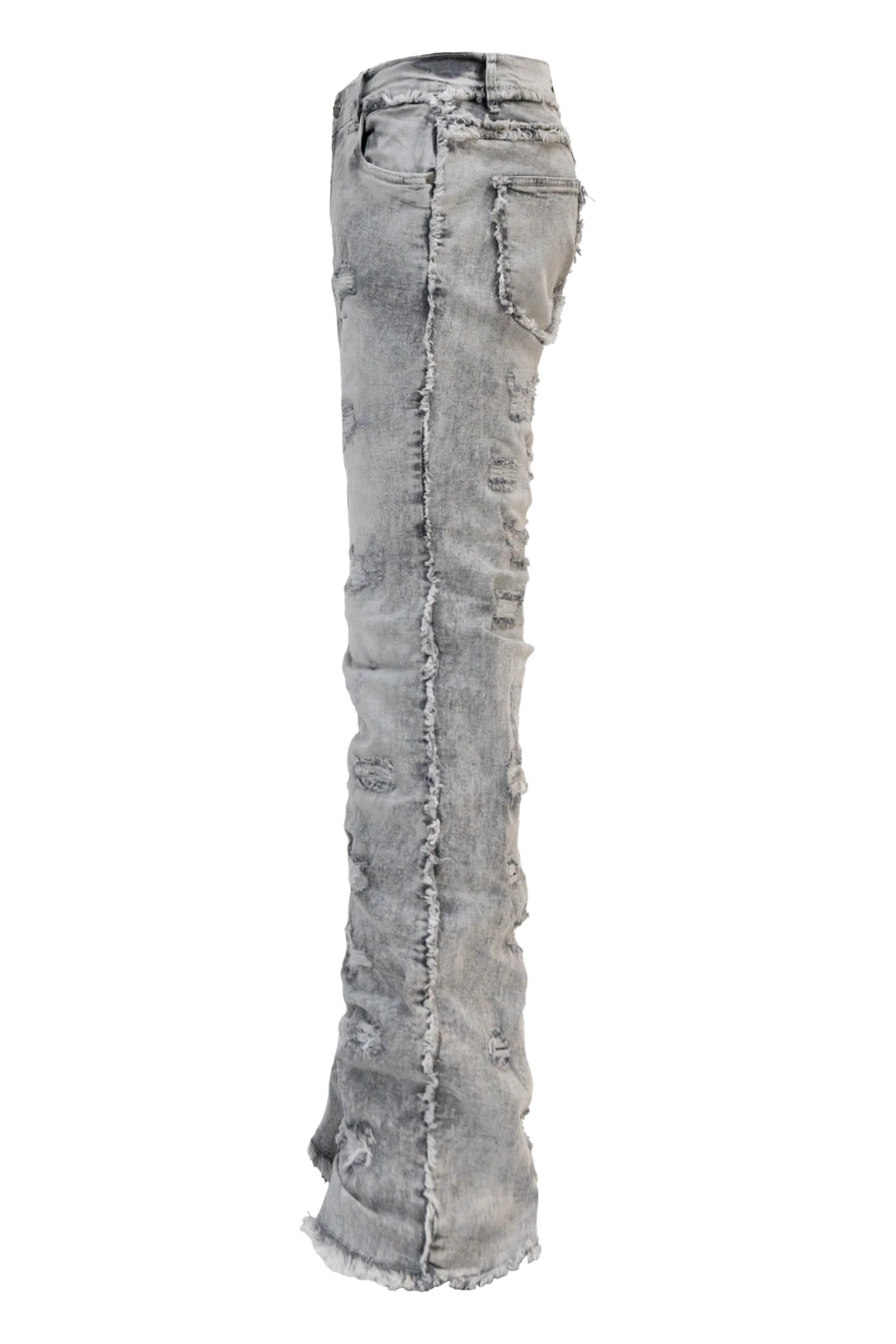 Men's No End Distressed Stacked Denim Jeans - Image 11