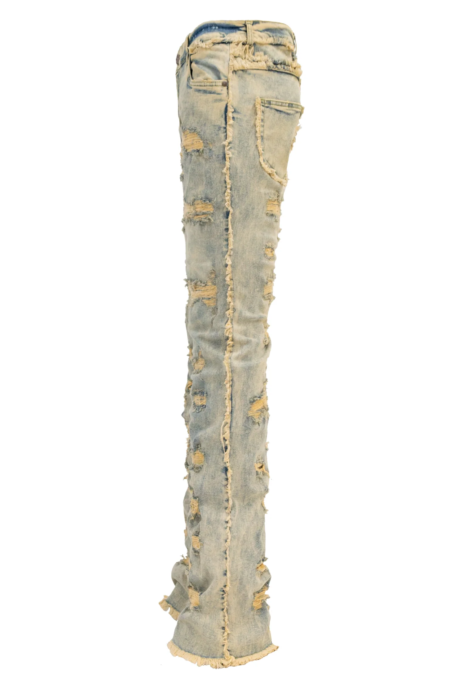 Men's No End Distressed Stacked Denim Jeans - Image 7