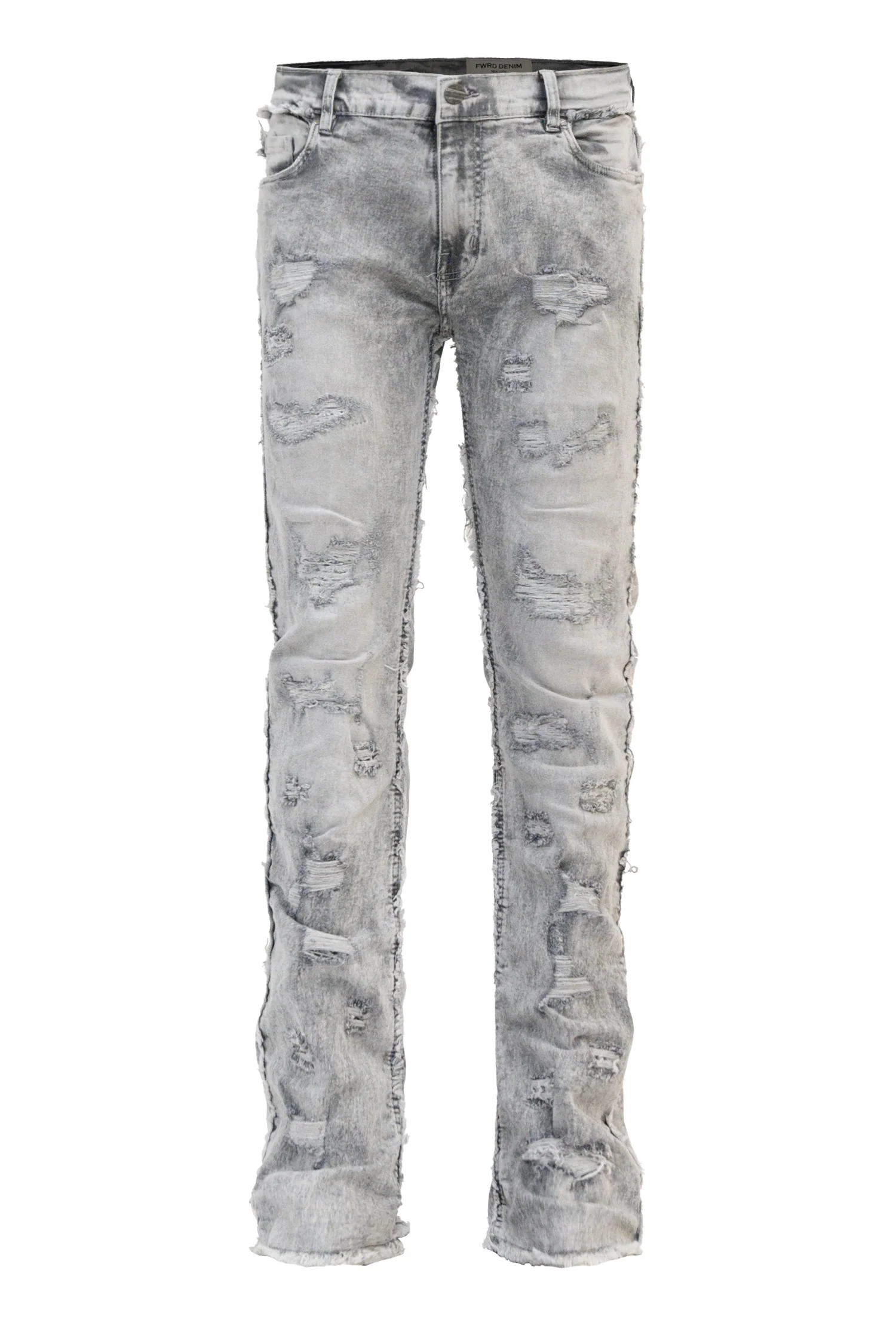 Men's No End Distressed Stacked Denim Jeans - Image 9