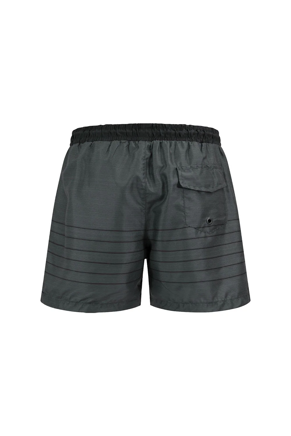 Men's Nylon Striped Summer Swim Shorts (Black) - Image 4