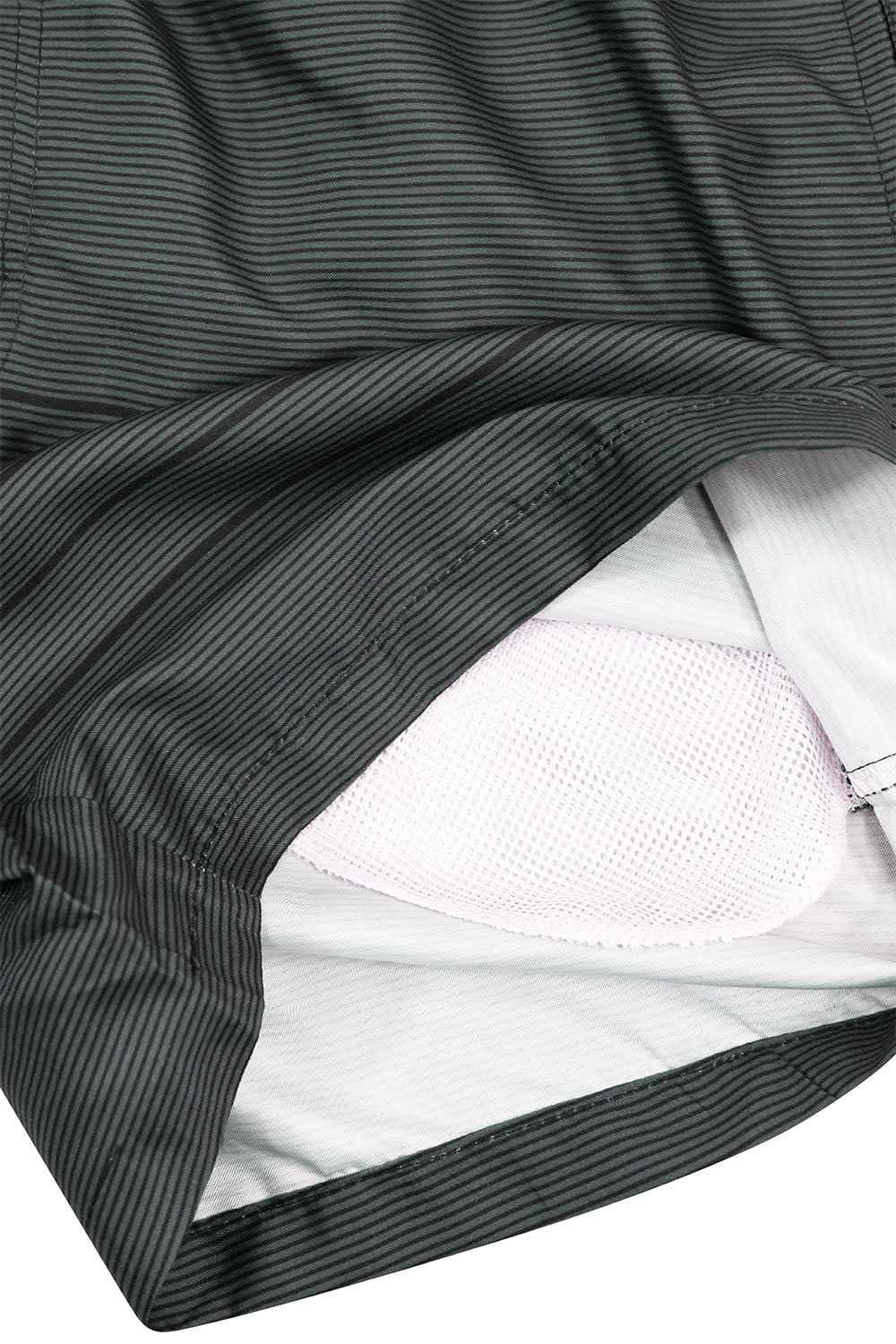 Men's Nylon Striped Summer Swim Shorts (Black) - Image 5